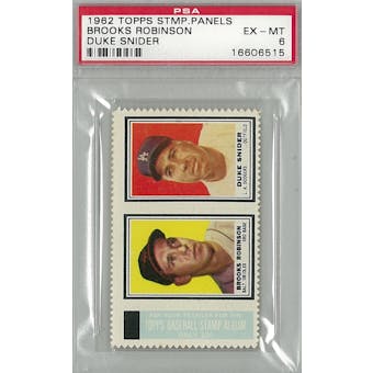 1962 Topps Stamp Panels Baseball Brooks Robinson/Duke Snider PSA 6 (EX-MT) *6515 (Reed Buy)