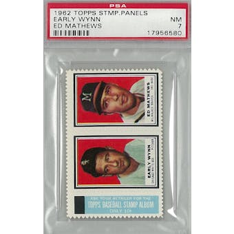 1962 Topps Stamp Panels Baseball Early Wynn/Ed Mathews PSA 7 (NM) *6580 (Reed Buy)