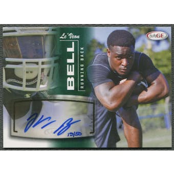 2013 SAGE #5 LeVeon Bell Green Rookie Auto #15/50