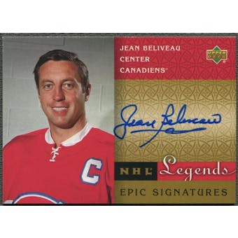 2001/02 Upper Deck Legends #JB Jean Beliveau Epic Signatures Auto