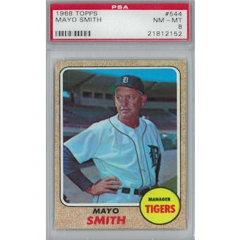 1968 Topps Baseball #544 Mayo Smith PSA 8 (NM-MT) *2152 (Reed Buy)
