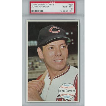 1964 Topps Giants Baseball #59 John Romano PSA 8 (NM-MT) *8117 (Reed Buy)