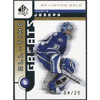 2001/02 Upper Deck SP Authentic Limited Gold #109 Curtis Joseph All Time Great /25