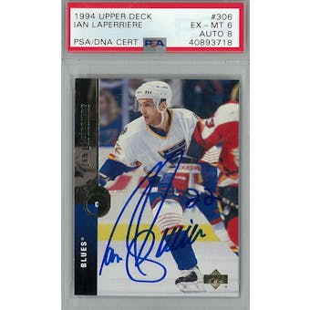 1994/95 Upper Deck #306 Ian Laperriere RC PSA 6 Auto 8 *3718 (Reed Buy)