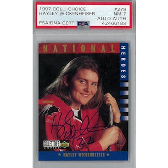 1997/98 Upper Deck Collector's Choice #279 Hayley Wickenheiser RC PSA 7 Auto AUTH *6183 (Reed Buy)