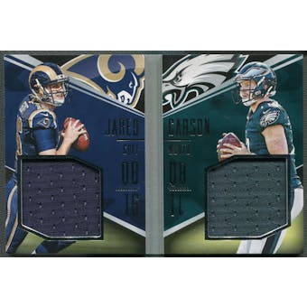 2016 Panini Playbook #1 Carson Wentz & Jared Goff Face 2 Face Rookie Jersey #76/99