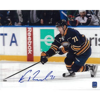 Evan Rodrigues Autographed Buffalo Sabres Red Reebok 8x10 Photo