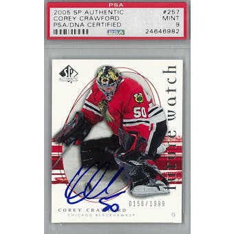 2005/06 Upper Deck SP Authentic #257 Corey Crawford RC PSA 9 *6982 (Reed Buy)