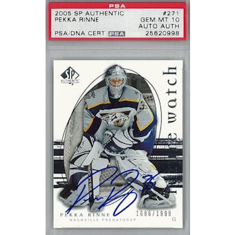 2005/06 Upper Deck SP Authentic #271 Pekka Rinne RC PSA 10 Auto AUTH *0998 (Reed Buy)