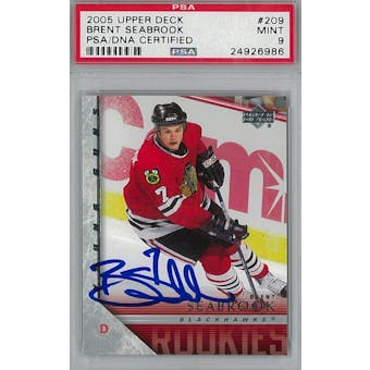 2005/06 Upper Deck #209 Brent Seabrook Young Guns RC PSA 9 *6986 (Reed Buy)