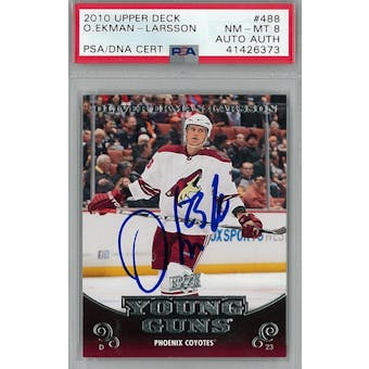2010/11 Upper Deck #488 Oliver Ekman-Larsson Young Guns RC PSA 8 Auto AUTH *6373 (Reed Buy)