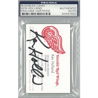 Ken Holland Red Wings Business Card Autograph PSA AUTH *7650 (Reed Buy)