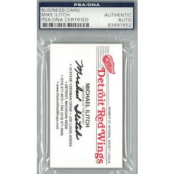 Mike Ilitch Red Wings Business Card Autograph PSA AUTH *7652 (Reed Buy)
