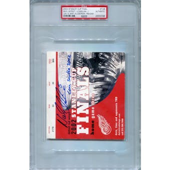 Nicklas Lidstrom 2002 Stanley Cup Finals Game 5 Stub Autograph PSA AUTH *3748 (Reed Buy)