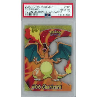 Pokemon Topps Animation Clear Card Charizard PC3 PSA 10 GEM MINT
