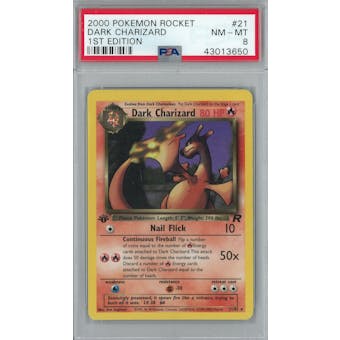Pokemon Team Rocket 1st Edition Dark Charizard 21/82 PSA 8