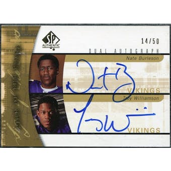 2005 Upper Deck SP Authentic Sign of the Times Dual #NT Nate Burleson Troy Williamson Autograph /50