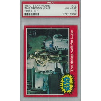 1977 Topps Star Wars #73 Droids wait for Luke PSA 8 (NM-MT) *7337 (Reed Buy)