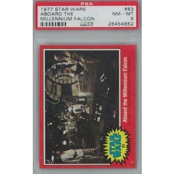 1977 Topps Star Wars #83 Aboard the Millennium Falcon PSA 8 (NM-MT) *4652 (Reed Buy)