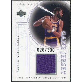 2000 Upper Deck Lakers Master Collection Game Jerseys #KAJ Kareem Abdul-Jabbar /300