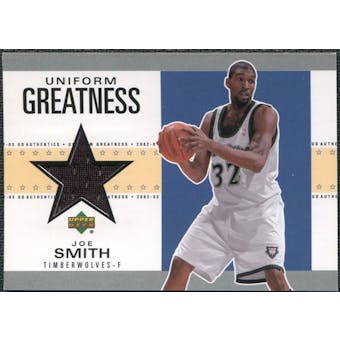 2002/03 Upper Deck UD Authentics Uniform Greatness #JSU Joe Smith