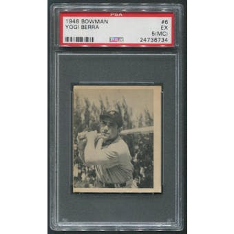 1948 Bowman Baseball #6 Yogi Berra Rookie PSA 5 (EX) (MC)