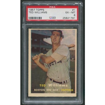 1957 Topps Baseball #1 Ted Williams PSA 6 (EX-MT)