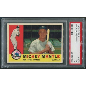 1960 Topps Baseball #350 Mickey Mantle PSA 5 (EX)
