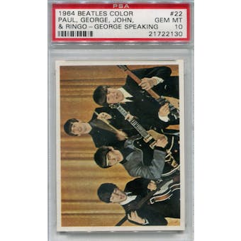 1964 Topps The Beatles Color #22 Paul/George/John/Ringo PSA 10 (GM-MT) *2130 (Reed Buy)