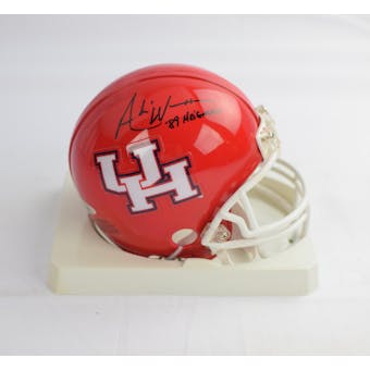 Andre Ware University of Houston Cougars Auto Mini Helmet ('89 Heisman) TriStar COA #6204656 (Reed Buy)