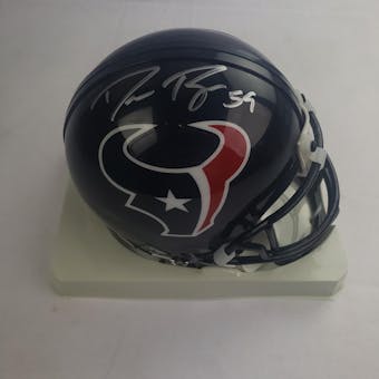 DeMeco Ryans Houston Texans Autographed Football Mini Helmet TriStar COA 6203760 (Reed Buy)