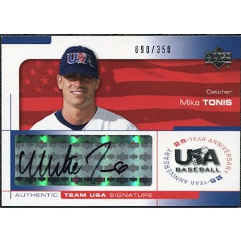2004 Upper Deck USA Baseball 25th Anniversary Signatures Black Ink #TON Mike Tonis Autograph /350