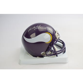 Randall McDaniel Minnesota Vikings Autographed Football Mini Helmet Leaf Authentics #15055 (Reed Buy)