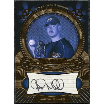 2004 Upper Deck Etchings Etched in Time Autograph Black #JM Justin Miller /325