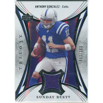 2007 Upper Deck Trilogy Sunday Best Jersey Silver #AG Anthony Gonzalez /199