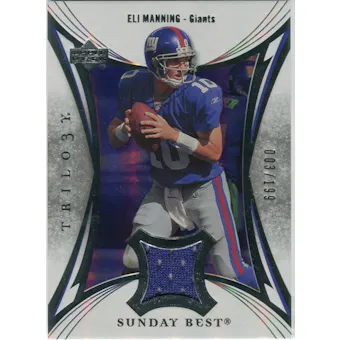 2007 Upper Deck Trilogy Sunday Best Jersey Silver #EM Eli Manning /199