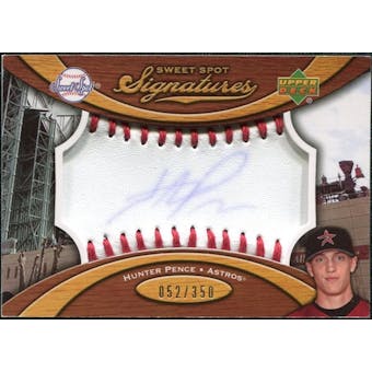 2007 Upper Deck Sweet Spot Signatures Red Stitch Blue Ink #HP Hunter Pence Autograph /350