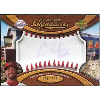 2007 Upper Deck Sweet Spot Signatures Red Stitch Blue Ink #YG Chris B. Young /299