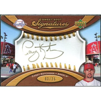 2007 Upper Deck Sweet Spot Signatures Gold Stitch Gold Ink #CK Casey Kotchman /25