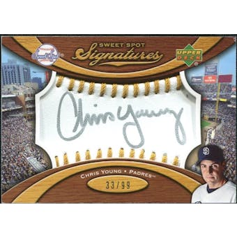 2007 Upper Deck Sweet Spot Signatures Gold Stitch Gold Ink #CY Chris Young /99