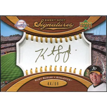2007 Upper Deck Sweet Spot Signatures Gold Stitch Gold Ink #KS Kurt Suzuki /99