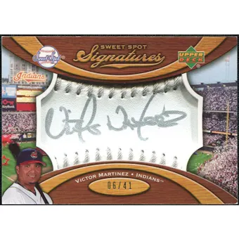 2007 Upper Deck Sweet Spot Signatures Silver Stitch Silver Ink #VM Victor Martinez Autograph /41