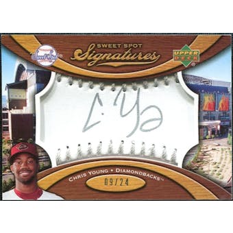2007 Upper Deck Sweet Spot Signatures Silver Stitch Silver Ink #YG Chris B. Young /24