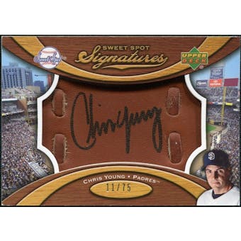 2007 Upper Deck Sweet Spot Signatures Glove Leather Black Ink #CY Chris Young /75