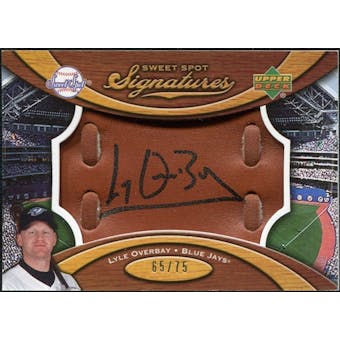 2007 Upper Deck Sweet Spot Signatures Glove Leather Black Ink #LO Lyle Overbay /75
