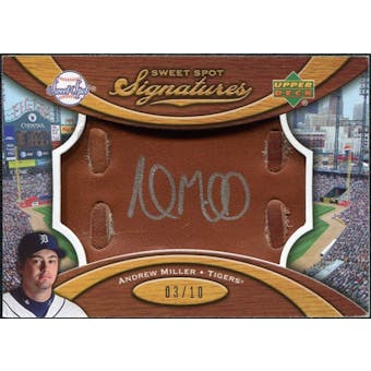 2007 Upper Deck Sweet Spot Signatures Glove Leather Silver Ink #AM Andrew Miller /10