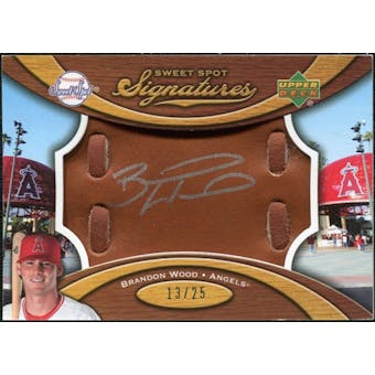 2007 Upper Deck Sweet Spot Signatures Glove Leather Silver Ink #BW Brandon Wood /25