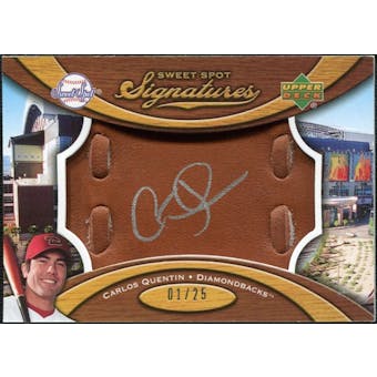 2007 Upper Deck Sweet Spot Signatures Glove Leather Silver Ink #CQ Carlos Quentin /25