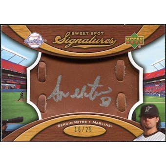 2007 Upper Deck Sweet Spot Signatures Glove Leather Silver Ink #SE Sergio Mitre /25