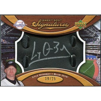 2007 Upper Deck Sweet Spot Signatures Black Glove Leather Silver Ink #LO Lyle Overbay /25
